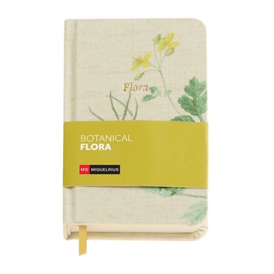 Logbook Liso Fabric Botanical Flora Ocre