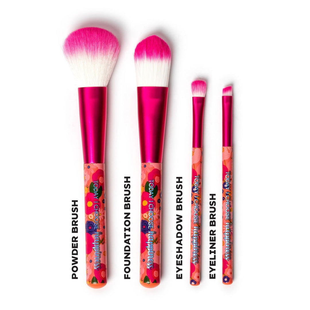 Set de 4 Pinceles de Maquillaje Flowers - Oh My Glow!