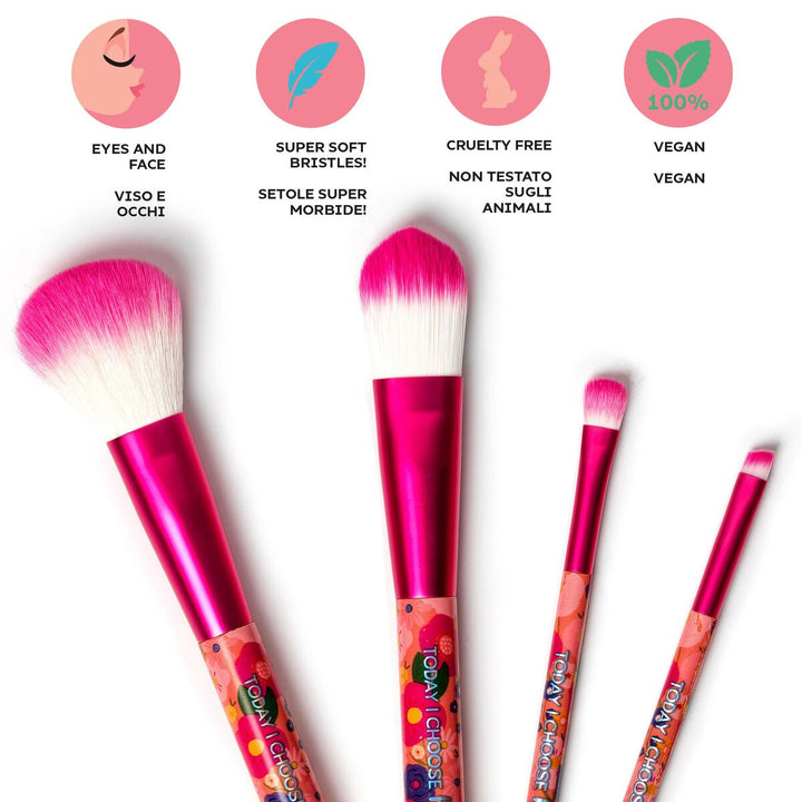 Set de 4 Pinceles de Maquillaje Flowers - Oh My Glow!