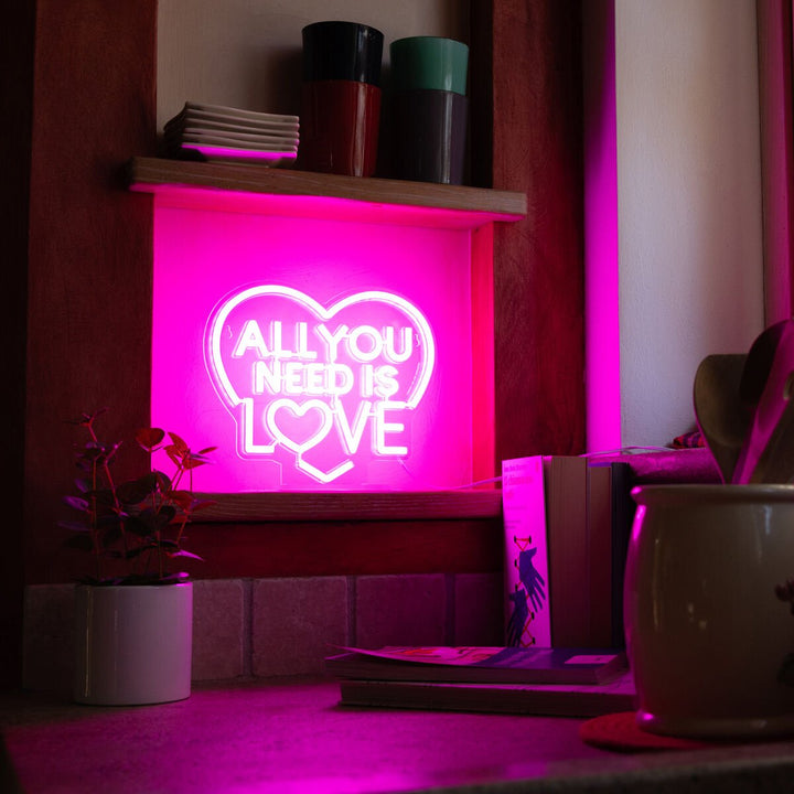 Lámpara Led Efecto Neón- All You Need is Love - It's a Sign