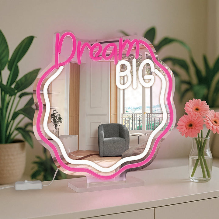 Espejo neon - efecto luces led - Dream Big