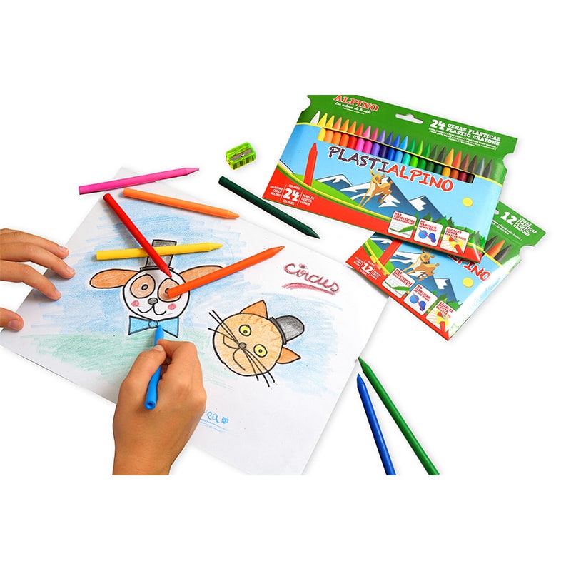Estuche 24 ceras Plastialpino