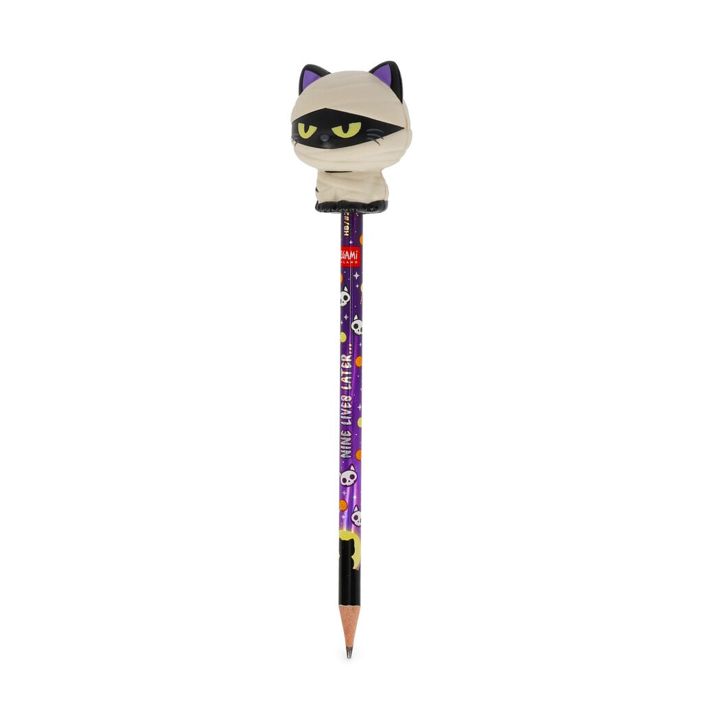 Lápiz Antiestrés de Halloween Mummy Cat «Nine Lives Later» - Squeezies