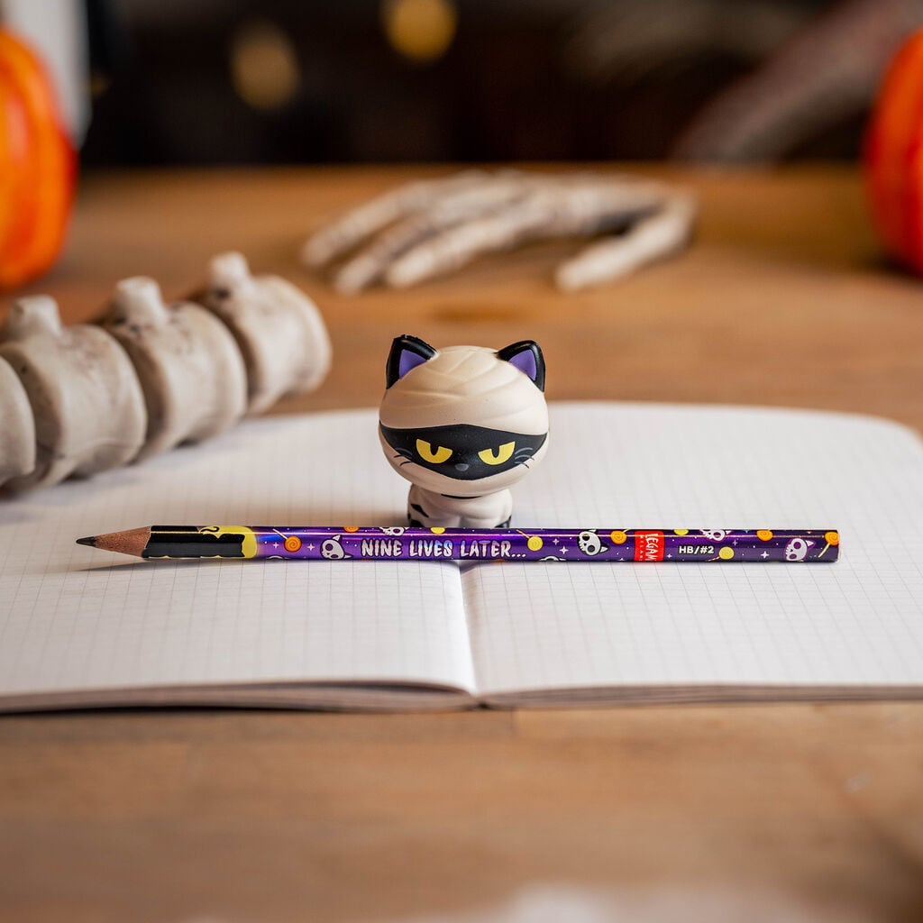 Lápiz Antiestrés de Halloween Mummy Cat «Nine Lives Later» - Squeezies