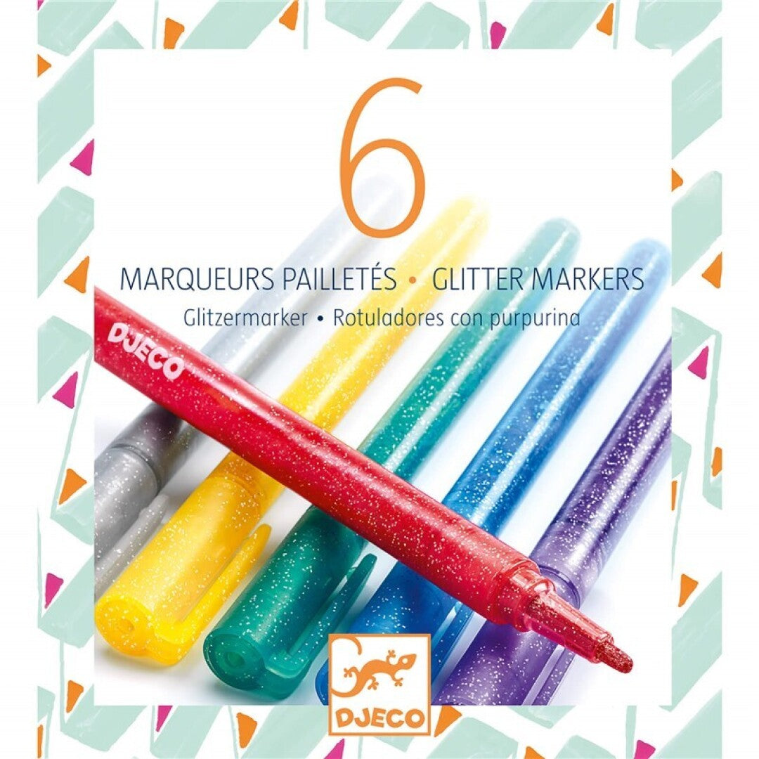 Colores 6 Rotuladores purpurina
