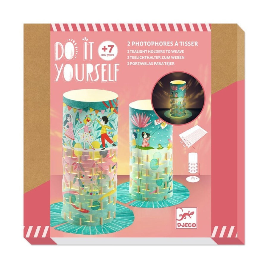 DIY Dos portavelas para tejer