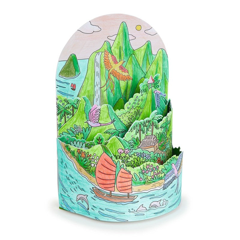 Colorear Diorama En la cima de la isla