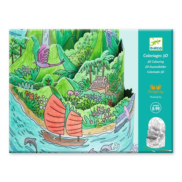 Colorear Diorama En la cima de la isla