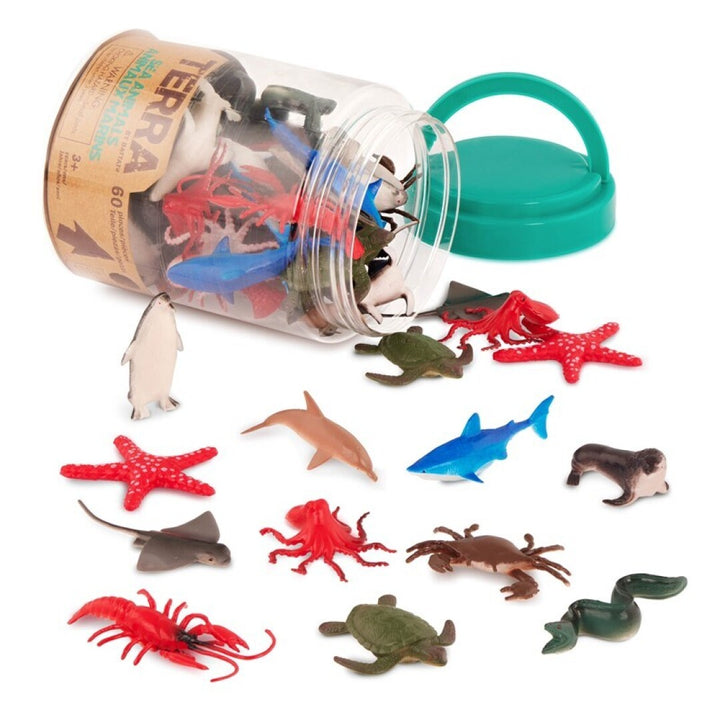 Bote de 60 animales marinos