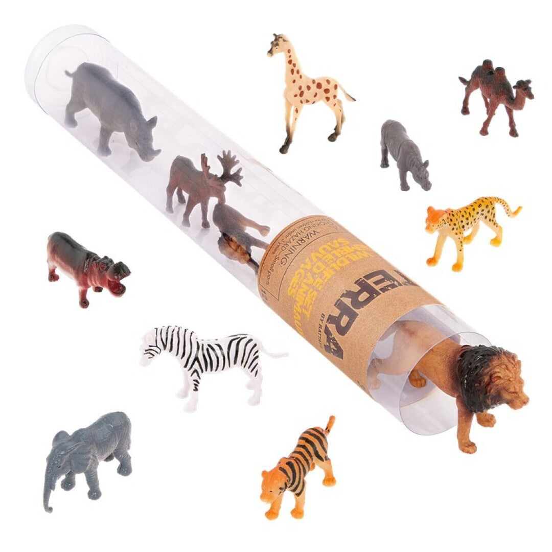 Tubo de 12 animales salvajes 4-8 cm