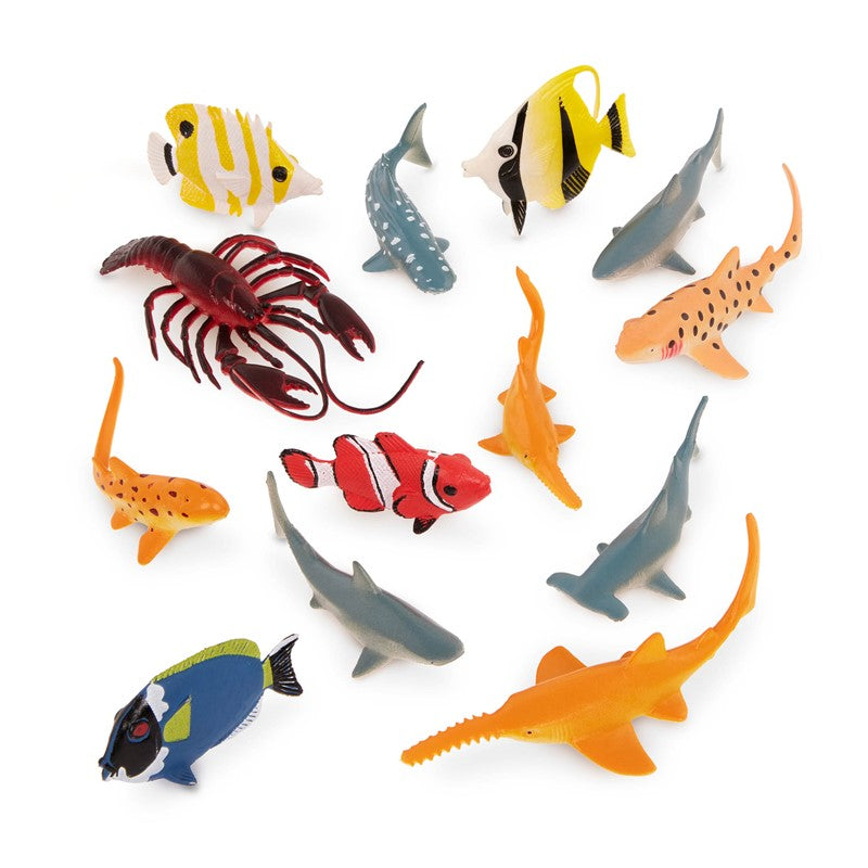 Tubo de 14 animales marinos 5-12 cm