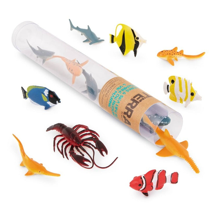 Tubo de 14 animales marinos 5-12 cm