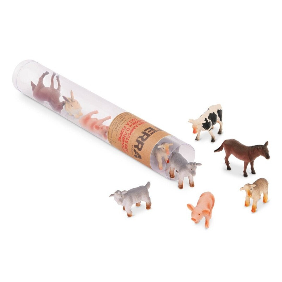 Terra Tubo de 10 animales de la granja 4-8 cm