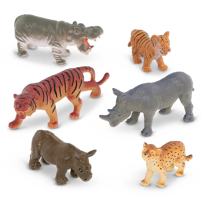 Tubo de 6 animales salvajes (adultos & crías)