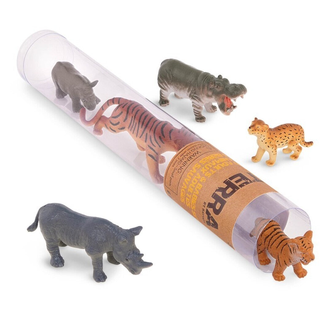 Tubo de 6 animales salvajes (adultos & crías)