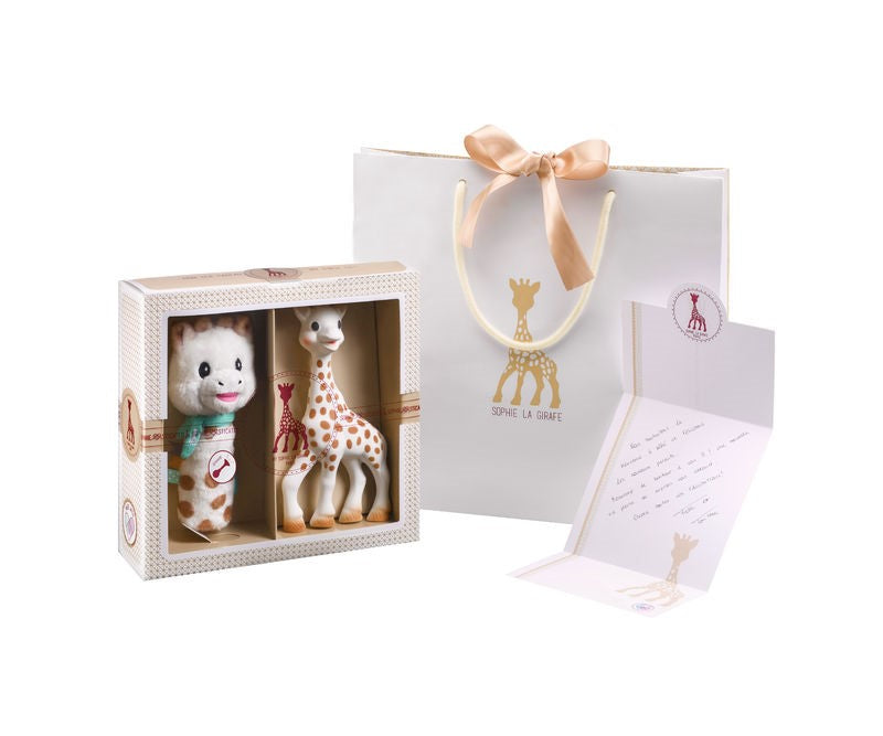 Mi primer set Sophie la girafe + Sonajero peluche puet