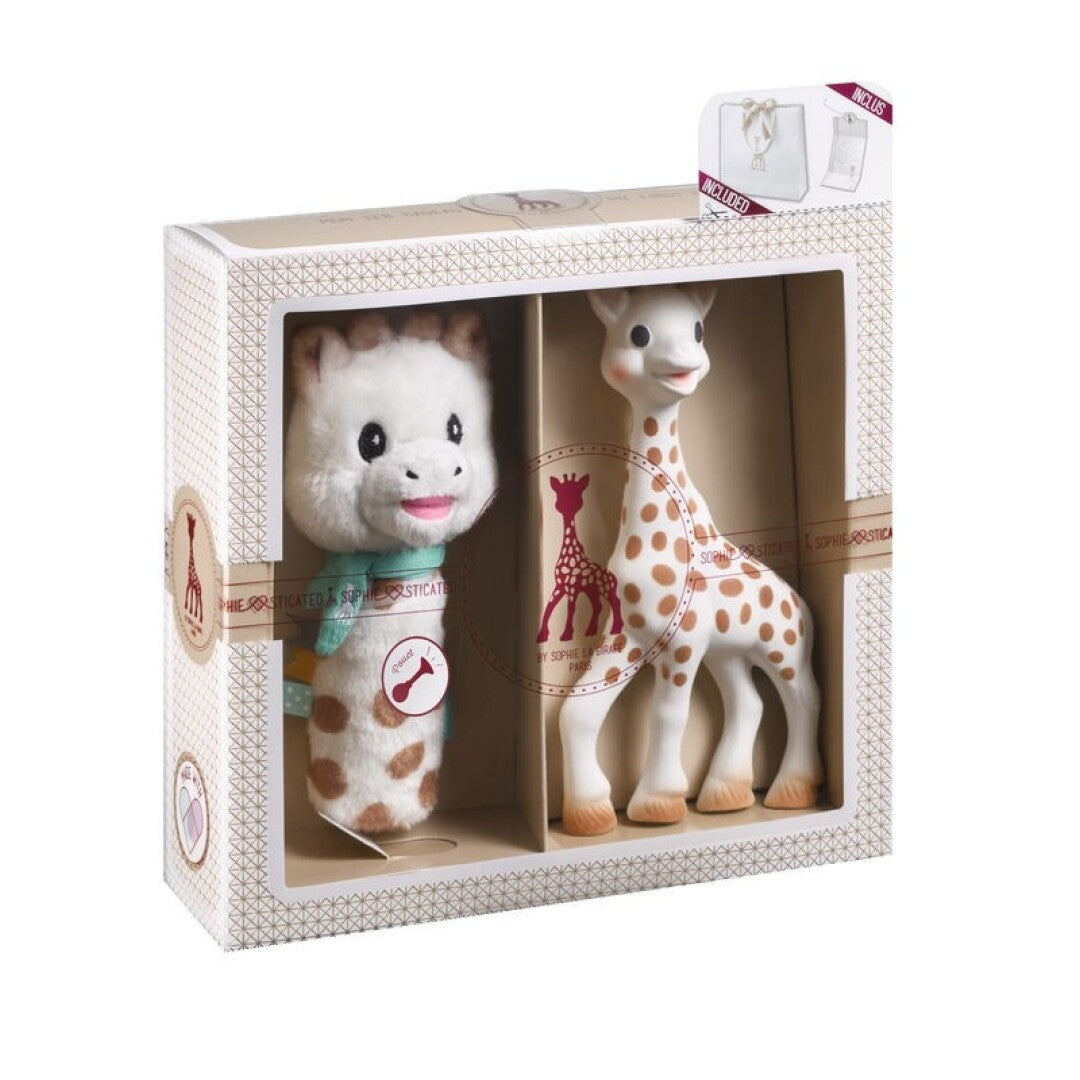 Mi primer set Sophie la girafe + Sonajero peluche puet