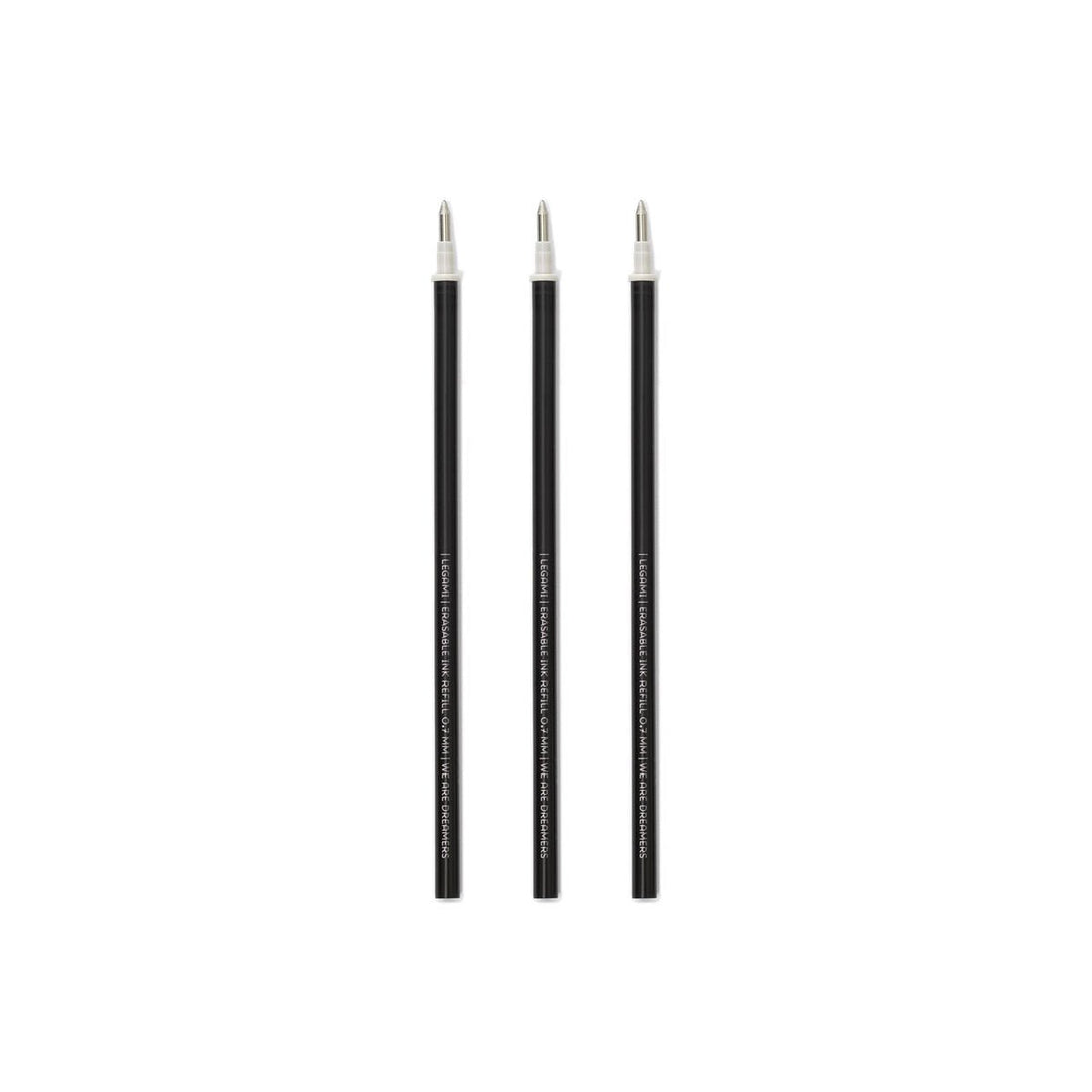 Set de 3 Recambios para Bolígrafo de Gel Borrable - Tinta Negra - Erasable Pen