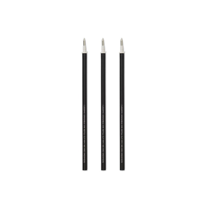 Set de 3 Recambios para Bolígrafo de Gel Borrable - Tinta Negra - Erasable Pen