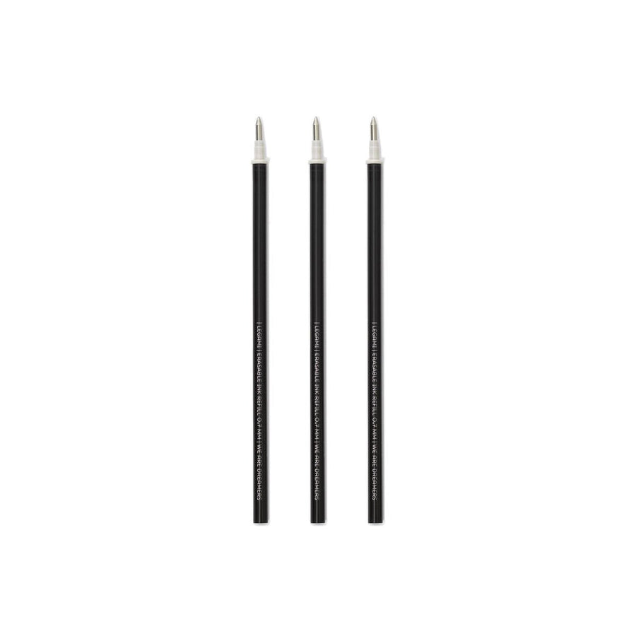 Set de 3 Recambios para Bolígrafo de Gel Borrable - Tinta Negra - Erasable Pen