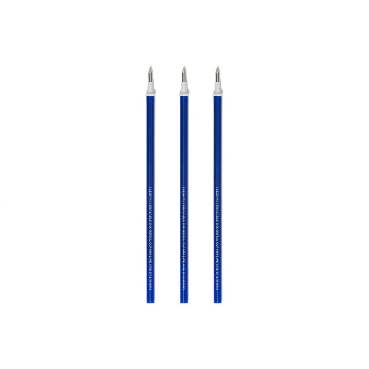 Set de 3 Recambios para Bolígrafo de Gel Borrable - Tinta Azul - Erasable Pen