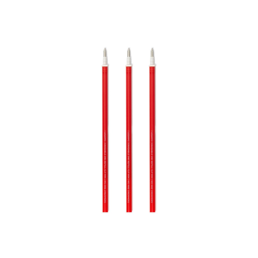Set de 3 Recambios para Bolígrafo de Gel Borrable - Tinta Roja - Erasable Pen
