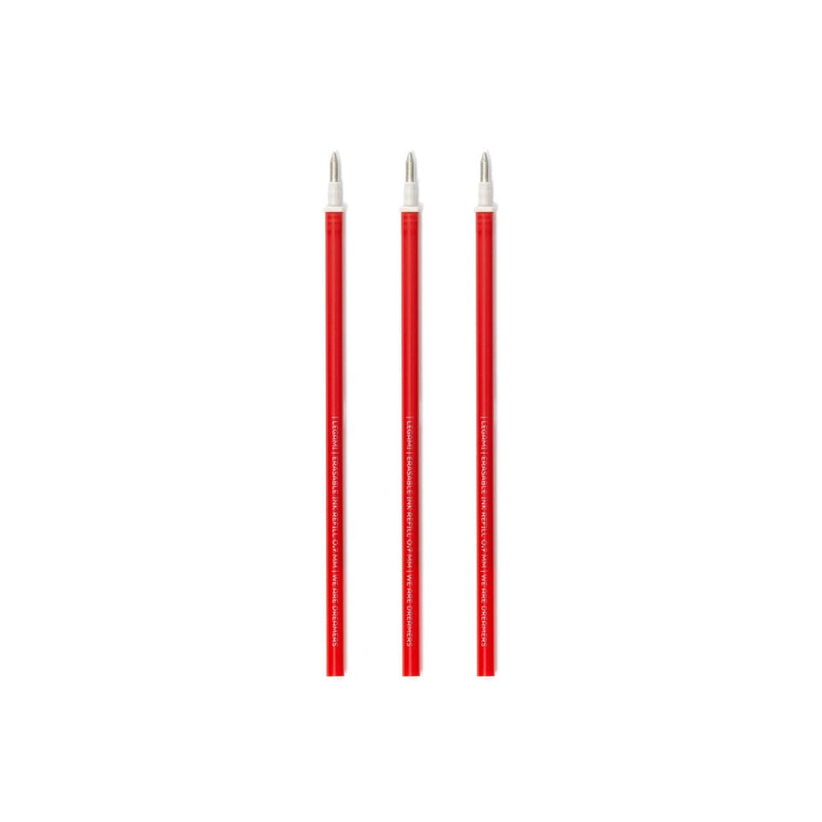 Set de 3 Recambios para Bolígrafo de Gel Borrable - Tinta Roja - Erasable Pen