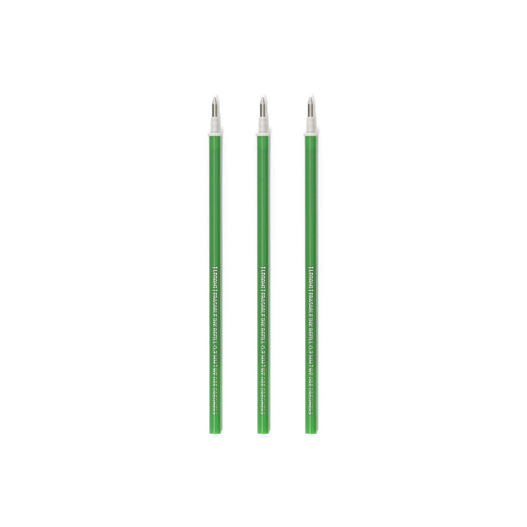Set de 3 Recambios para Bolígrafo de Gel Borrable - Tinta Verde- Erasable Pen