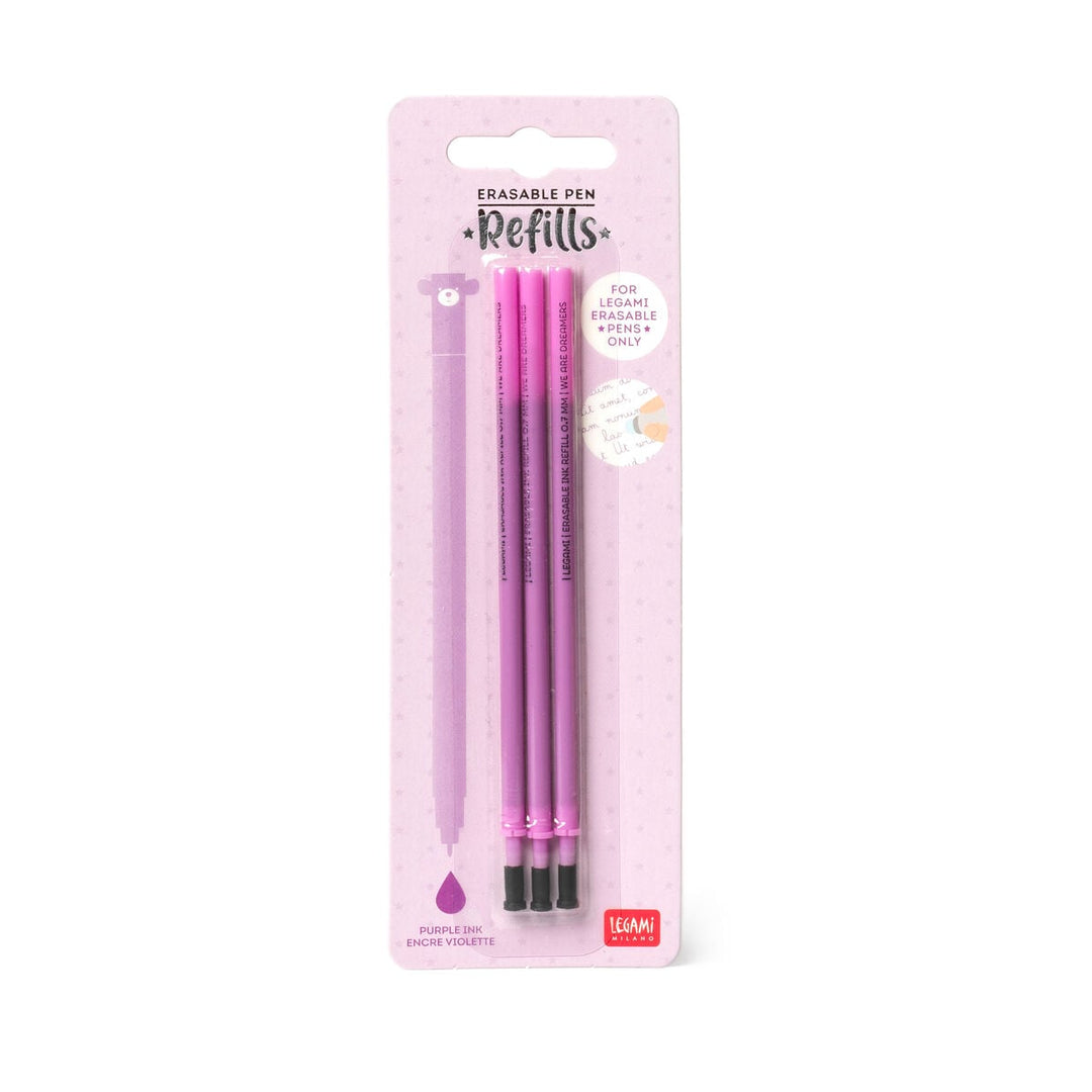 Set de 3 Recambios para Bolígrafo de Gel Borrable - Tinta lila - Erasable Pen