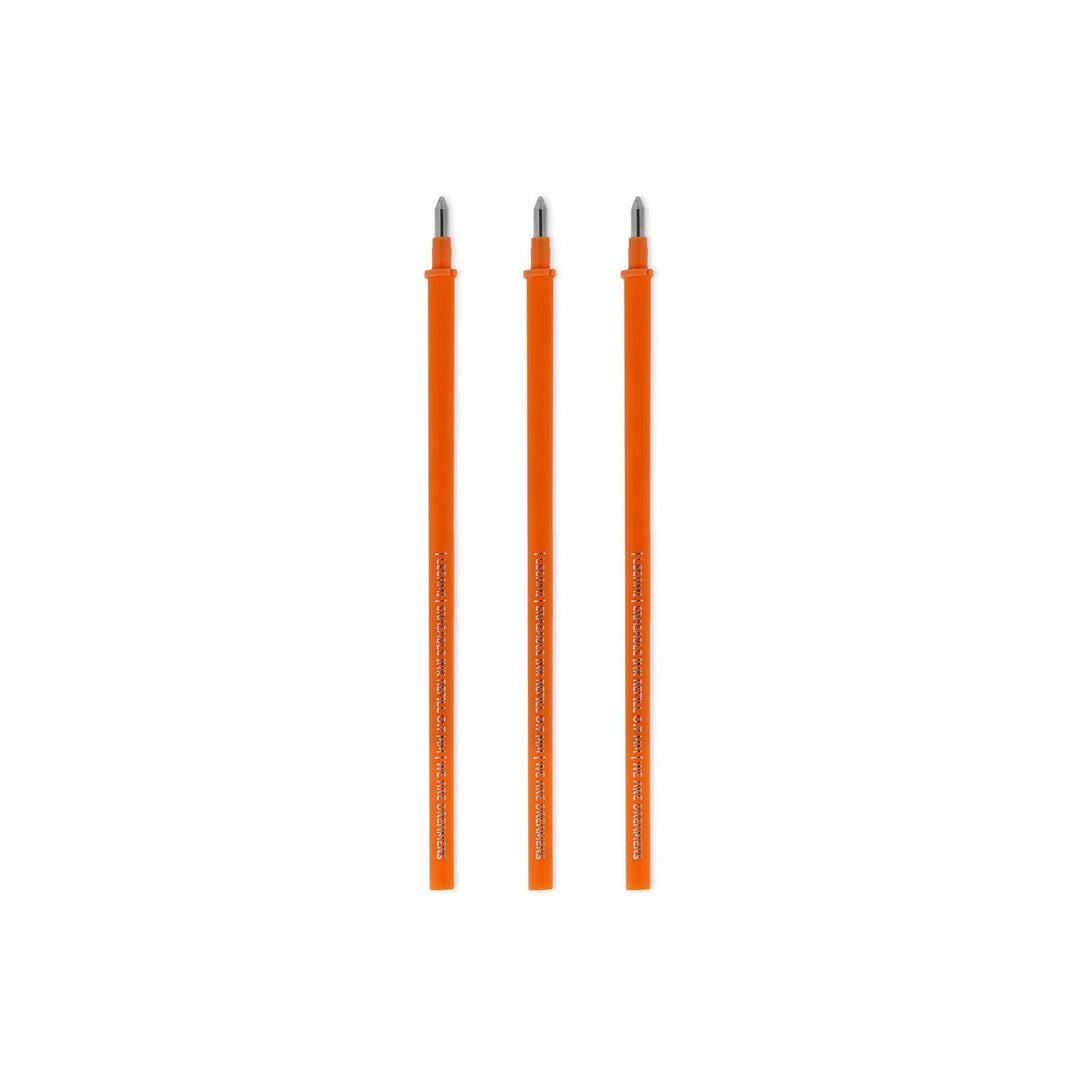Set de 3 Recambios para Bolígrafo de Gel Borrable - Tinta Naranja - Erasable Pen