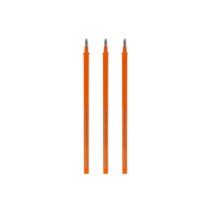 Set de 3 Recambios para Bolígrafo de Gel Borrable - Tinta Naranja - Erasable Pen