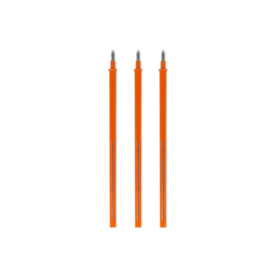Set de 3 Recambios para Bolígrafo de Gel Borrable - Tinta Naranja - Erasable Pen