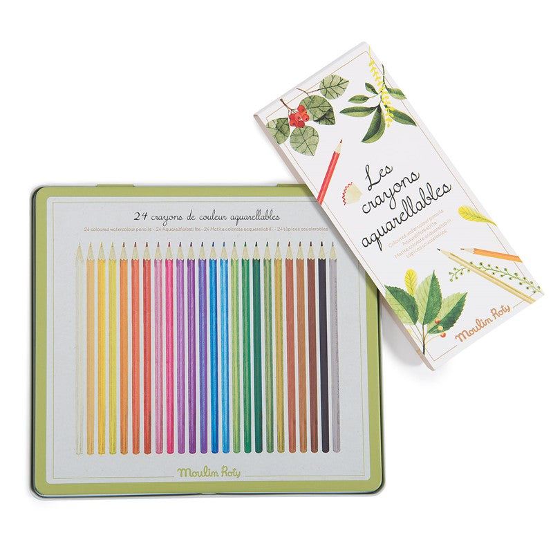 Caja 24 lápices acuarelables El jardín