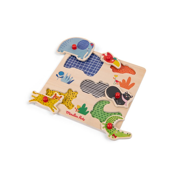 Puzzle encajable 5 animales Toupitis
