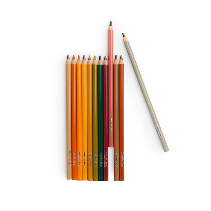 12 lápices de colores + tarjetas El jardinero