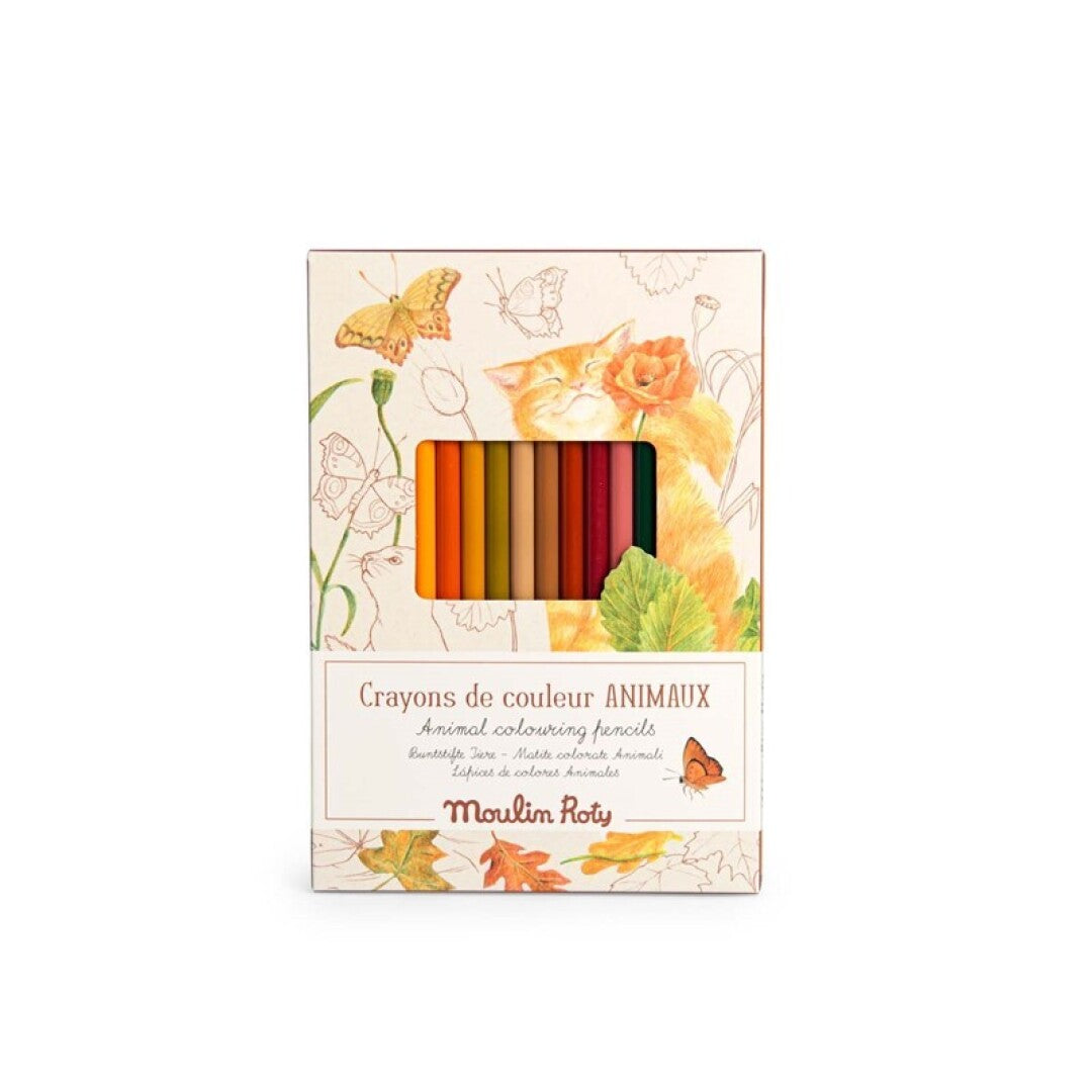 12 lápices de colores + tarjetas El jardinero