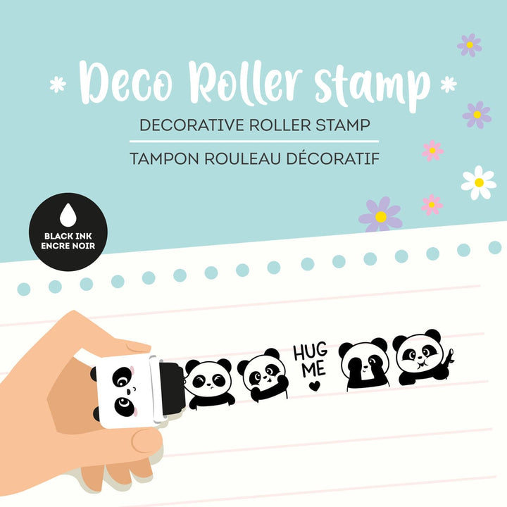 Sello decorativo de rodillo - Deco Roller Stamp - Panda - tinta negra
