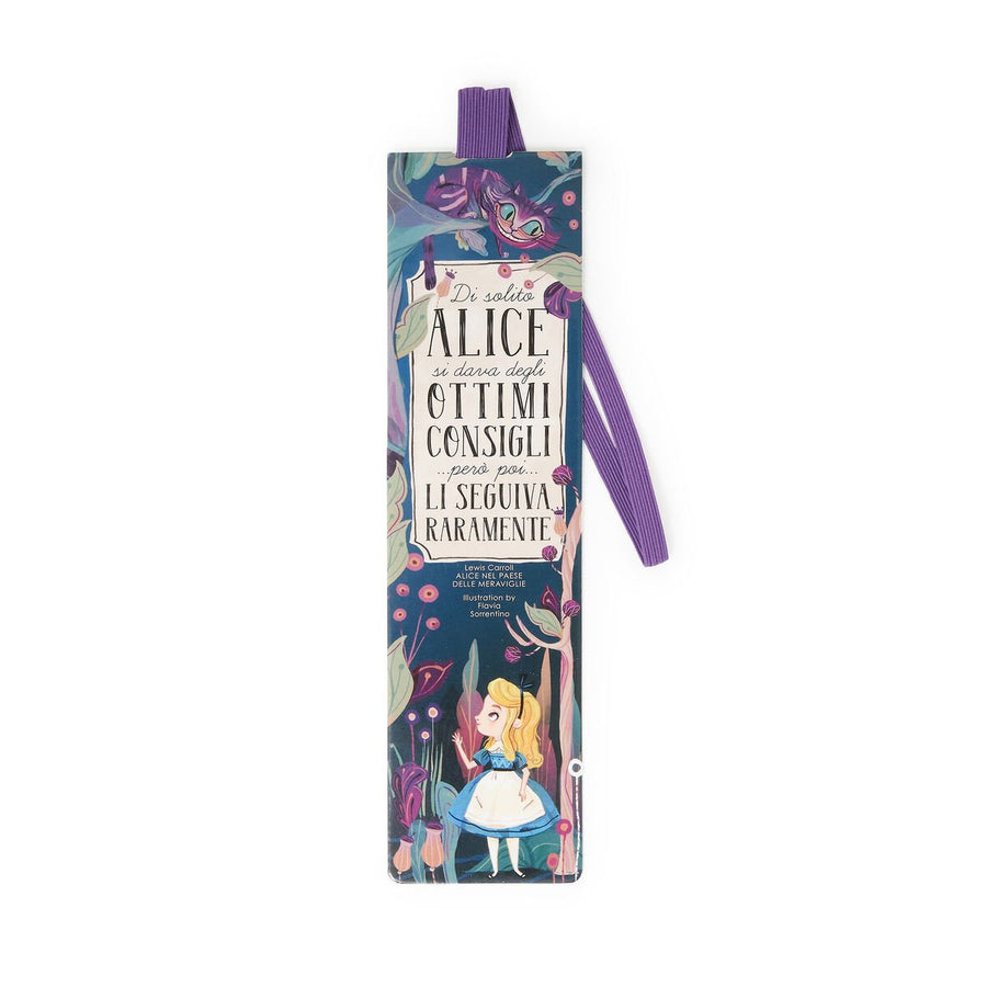 Marcapáginas Ilustrado con Elástico - Alice in Wonderland - Bookmark