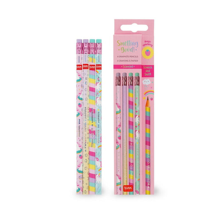 4 lápices HB grafito con aroma - Smelling good! - Unicorn