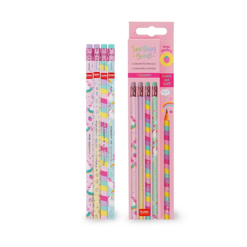4 lápices HB grafito con aroma - Smelling good! - Unicorn