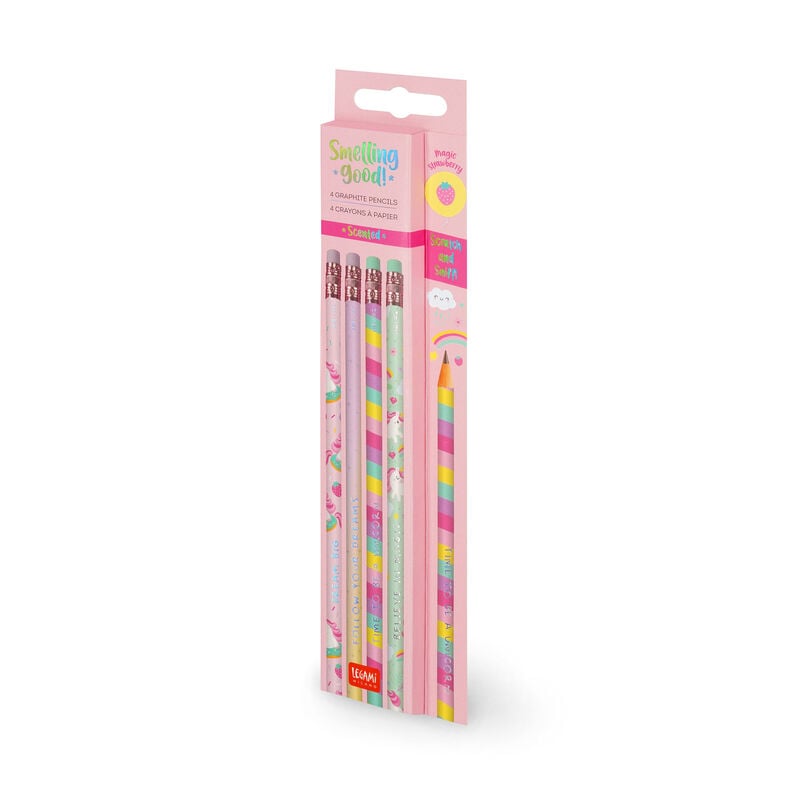 4 lápices HB grafito con aroma - Smelling good! - Unicorn