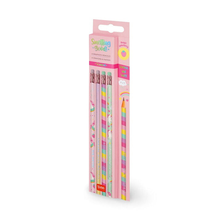 4 lápices HB grafito con aroma - Smelling good! - Unicorn