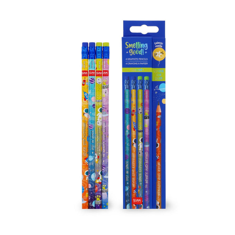 4 lápices grafito HB con aroma - Smelling good! - Space