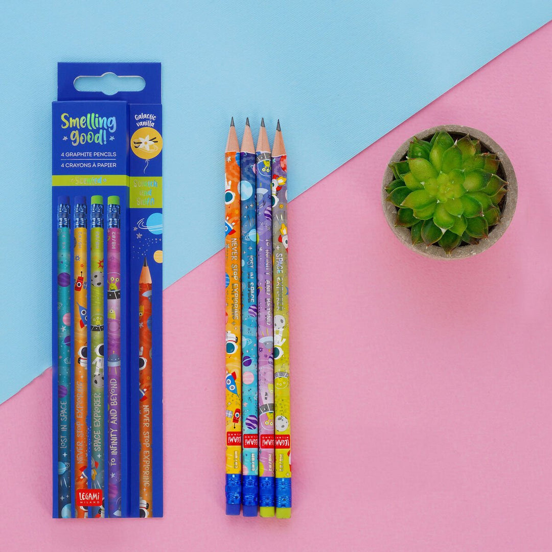 4 lápices grafito HB con aroma - Smelling good! - Space