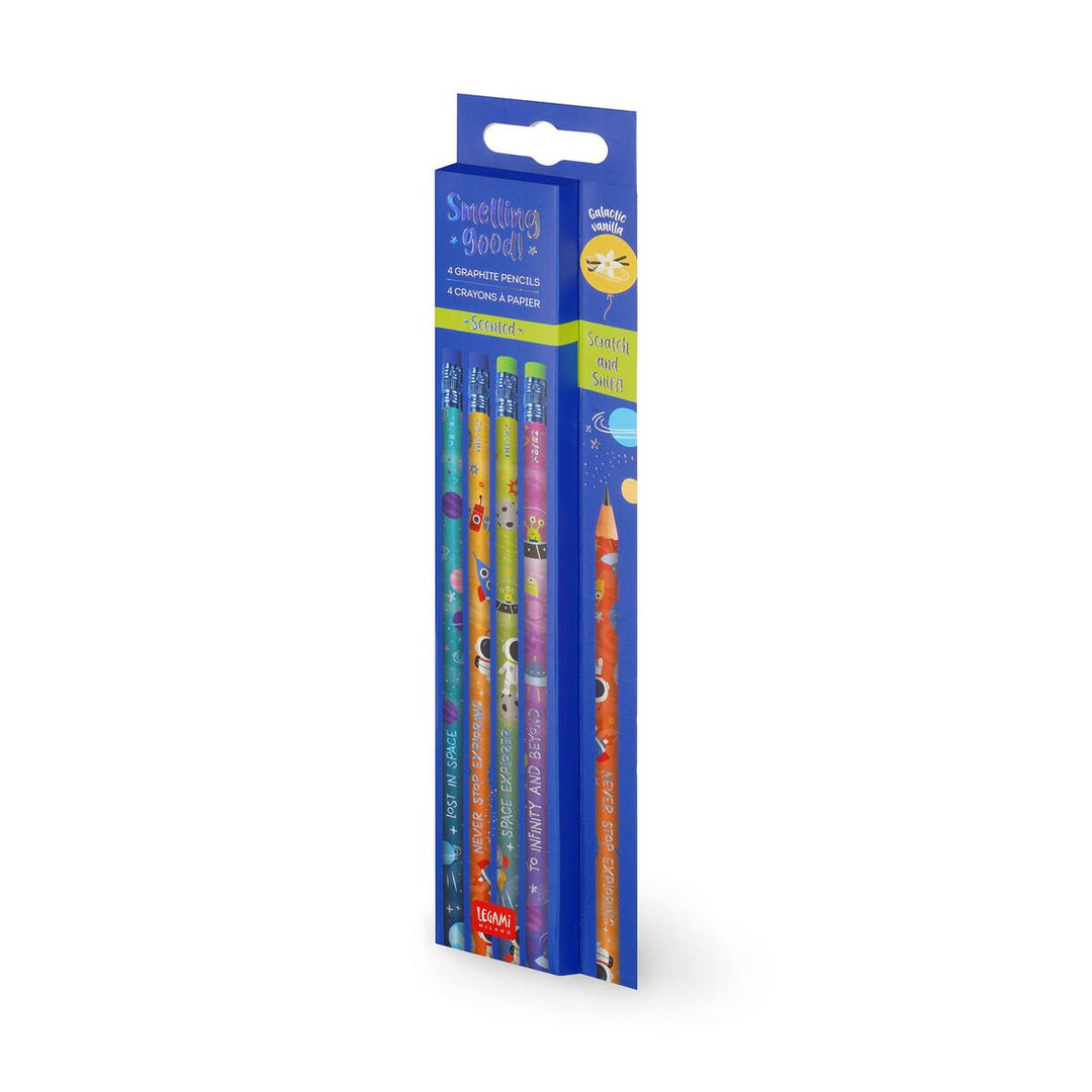 4 lápices grafito HB con aroma - Smelling good! - Space