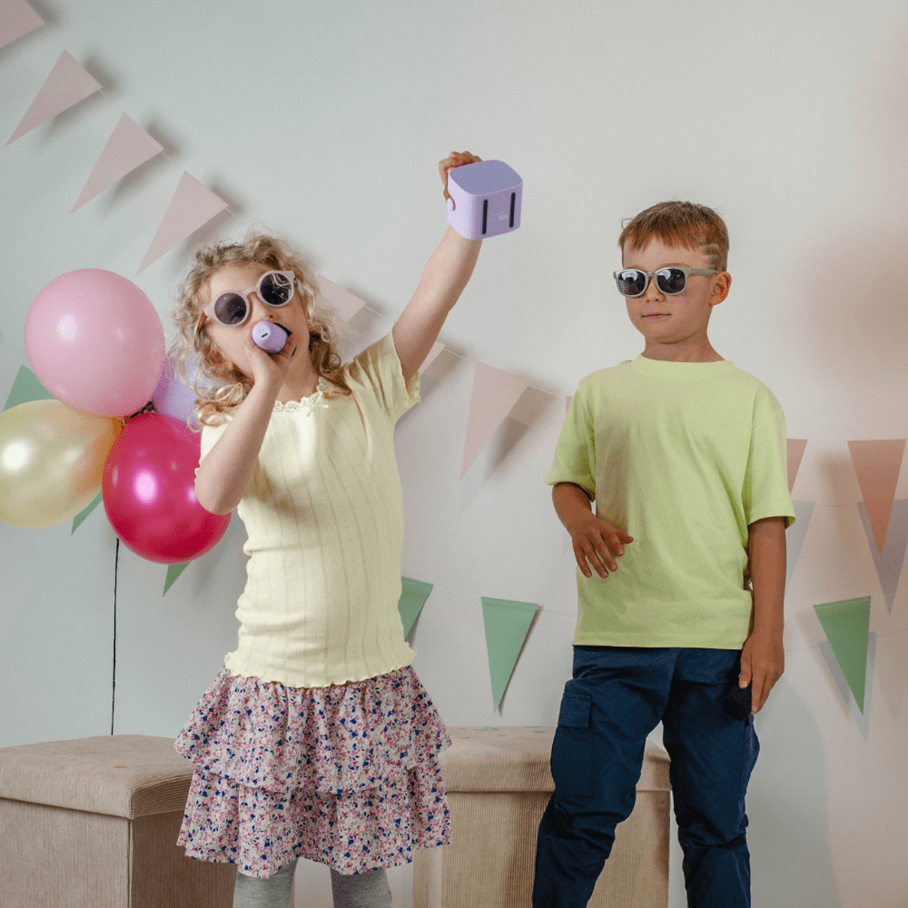 Karaoke – Altavoz Bluetooth con micrófono - Lila