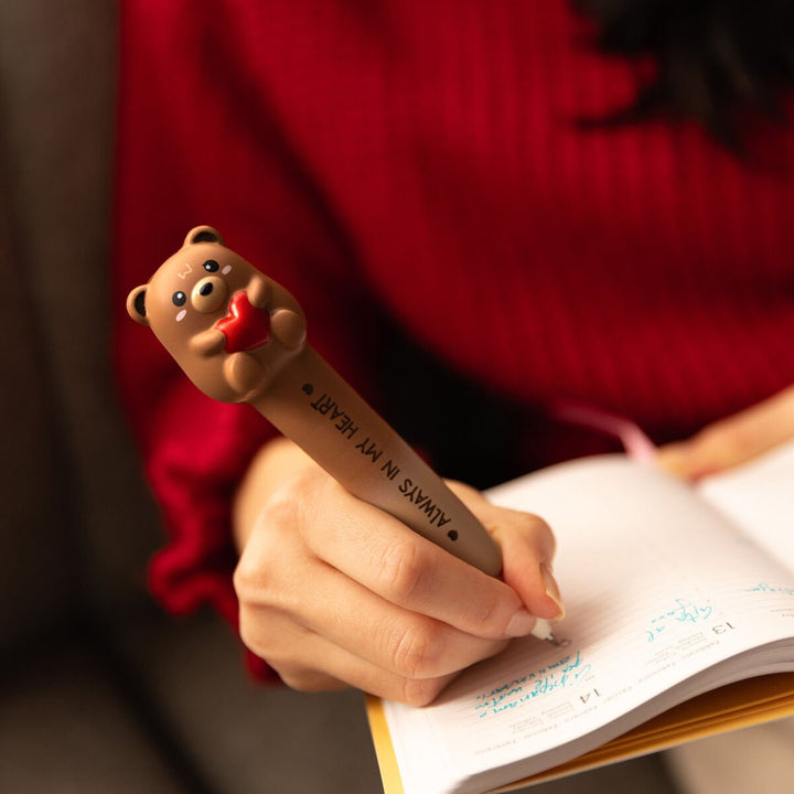 Bolígrafo de Gel Antiestrés Teddy Bear «Always In My Heart» - Squeezies