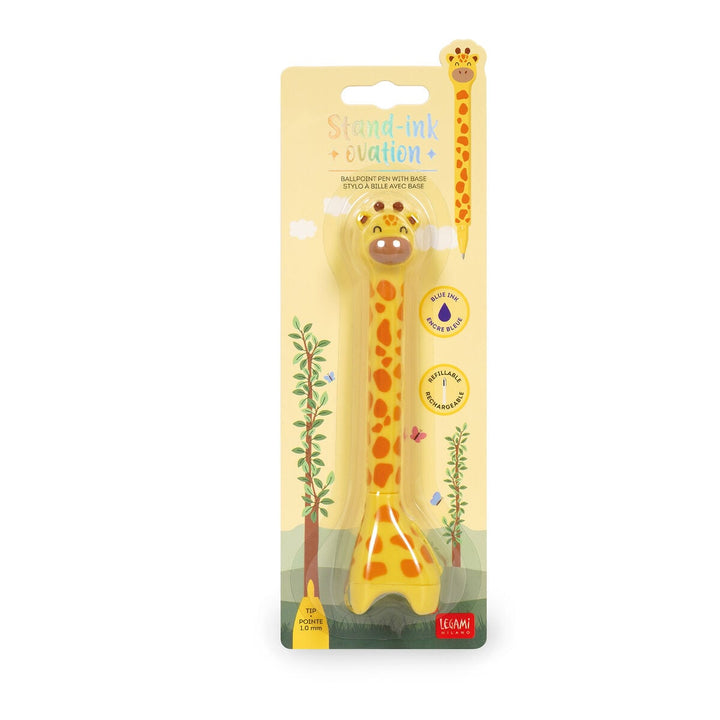 Bolígrafo con base - Stand-Ink Ovation - Giraffe - 1 mm - tinta azul