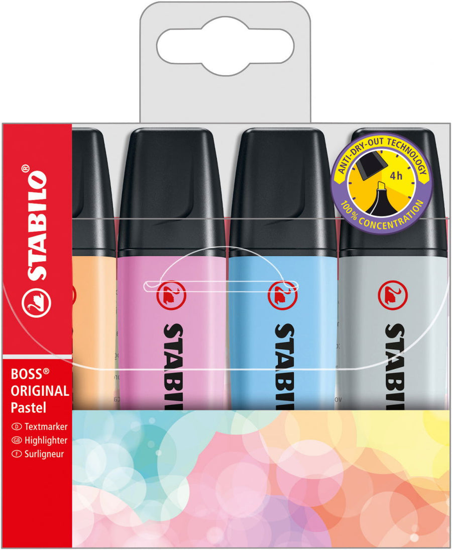 4 marcadores Stabilo Boss Original Pastel 70/4-4