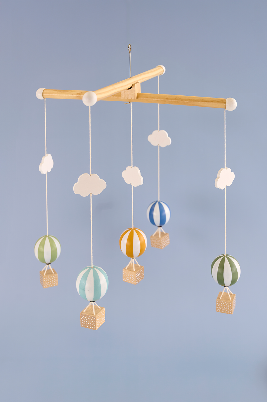 Móvil madera Globos Azul
